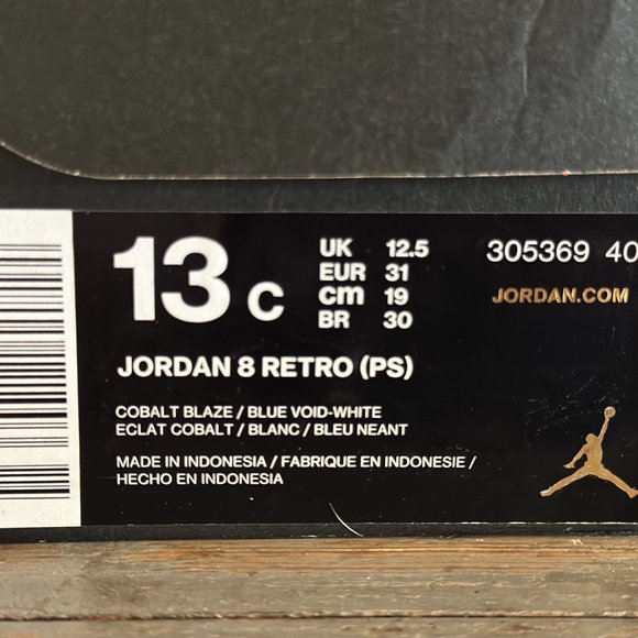 Jordan 8 Retro Snow Blizzard  Size 13c (PS) - Picture 7 of 9